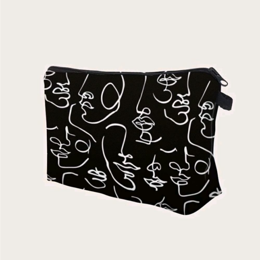 Abstract Face Pattern Pouch - Picture 3 of 3